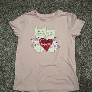 wonder nation Pink Cat Heart Graphic Pet Tee